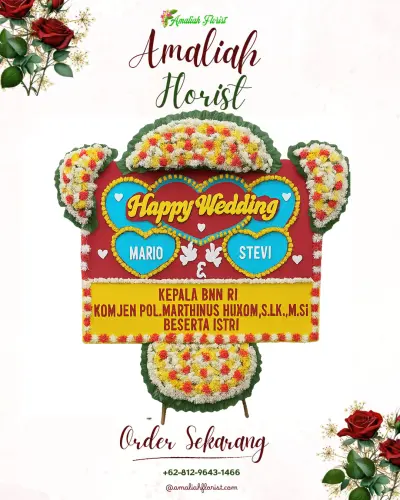 Karangan Papan Bunga Pernikahan di Bangkal